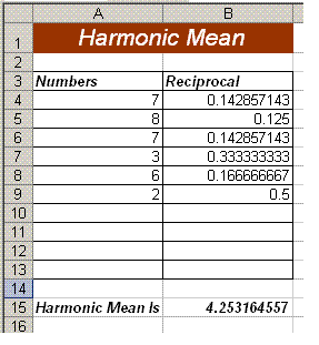 Harmonic Mean