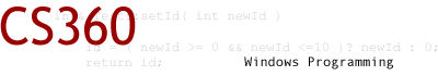CS360 - Windows Programming