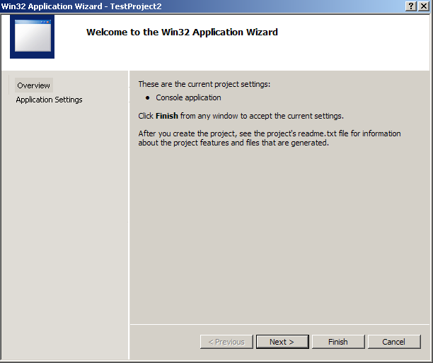 Win32 Application Wizard